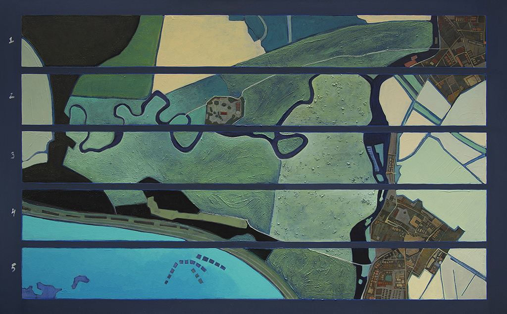 The Danube - graphical river score, acrylic on canvas